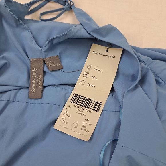 NWT Sweaty Betty London Karma Jumpsuit Blue Size 10(L) - Picture 4 of 9